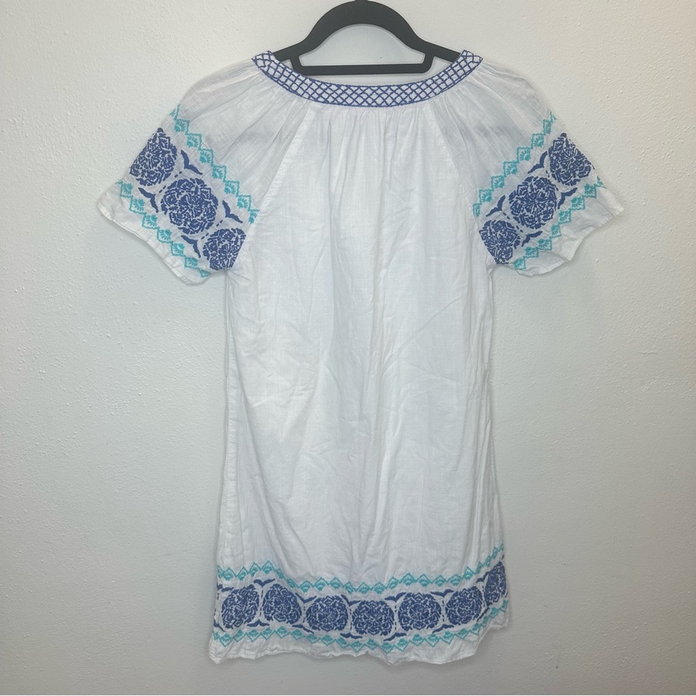 Vineyard Vines Medallion Popover White & Blue Dress Size XSmall - Picture 9 of 15